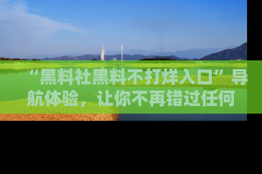 “黑料社黑料不打烊入口”导航体验,让你不再错过任何精彩黑料