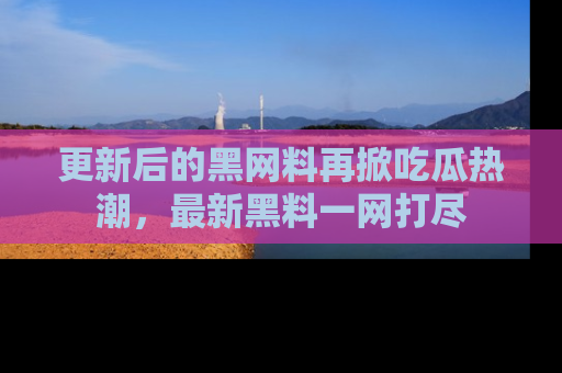 更新后的黑网料再掀吃瓜热潮，最新黑料一网打尽